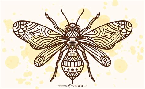 Mandala Bee Illustration Vector Download