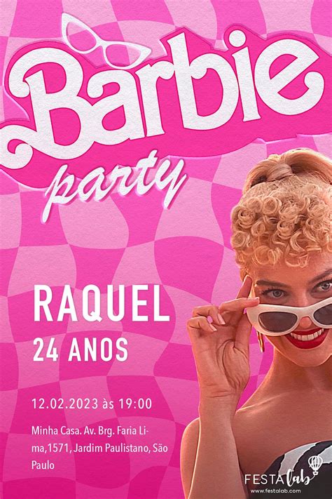 Convite Barbie Para Editar Grátis