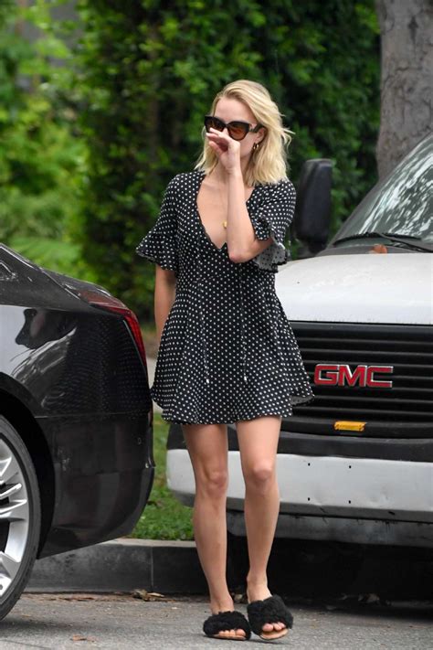 Margot Robbie Steps Out In A Black And White Polka Dot Dress In Los Angeles