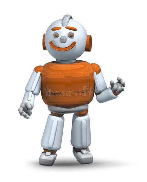 Friendly Robot Ready To Help And Serve 3 Stock Illustration
