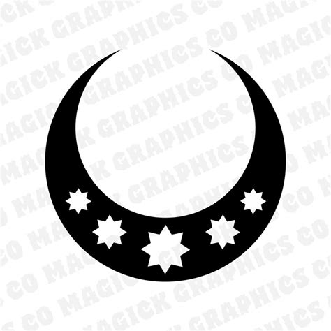 Crescent Moon And Stars Monogram Svg Dxf Png Files For Etsy