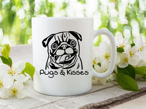 Pugs And Kisses Svg Pug Lover Svg I Love Pugs Pug Clothing Etsy