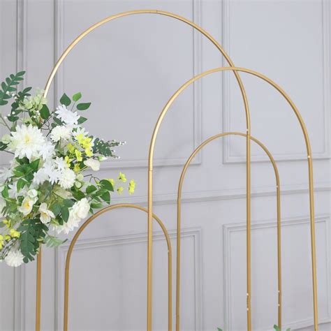 Set Of 4 Gold Metal Wedding Arch Chiara Backdrop Stand Floral Display