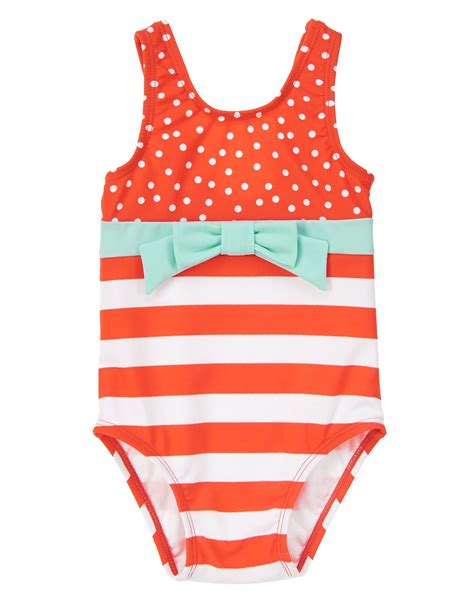 Dots And Stripes One Piece Swimsuit At Gymboree Baby Bathing Suit