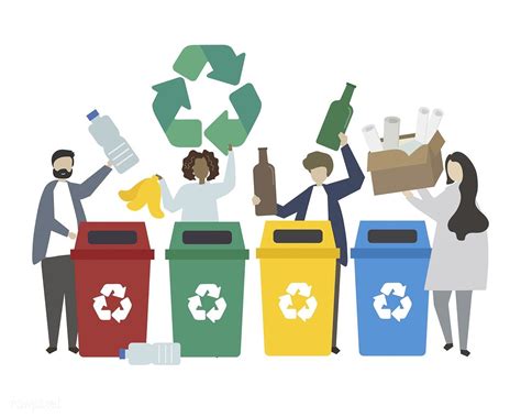 Green People Recycling Waste Illustration Free Image By