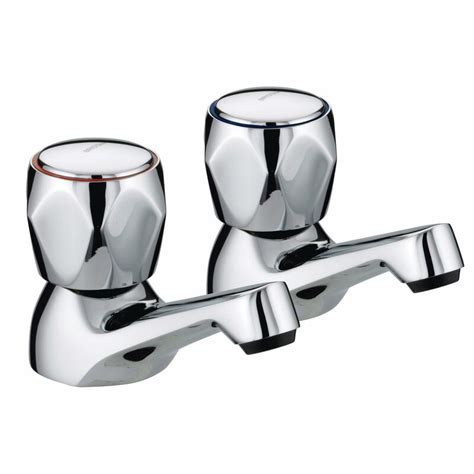 Bristan Value Club Basin Taps Chrome Plated With Metal Heads Vac 1