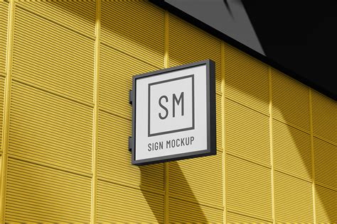 Shop Sign Mockup Set On Yellow Images Creative Store