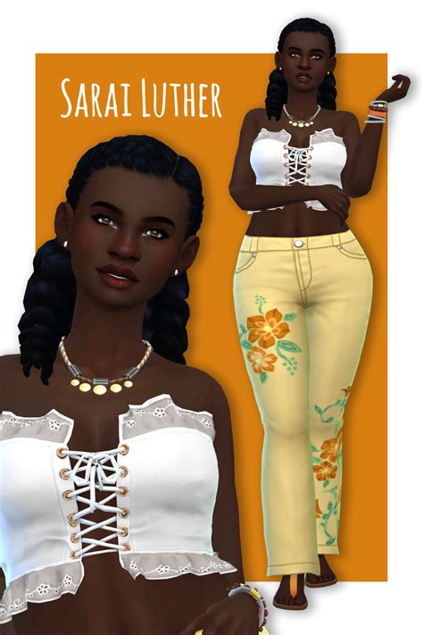 Sarai Luther Sim Download And Lookbook In 2020 Sims