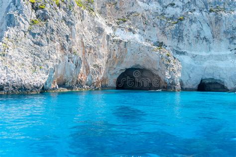 Blue Cave From Zakynthos Island Stock Photo Image Of Marine Seascape