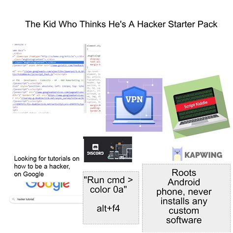 The Kid Who Thinks Hes A Hacker Starter Pack Rstarterpacks