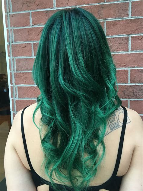 Emerald Ombré Green Hair Long Hair Styles Beauty Pretty Hair