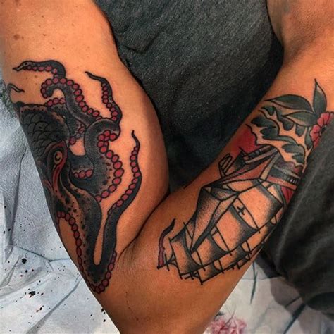 50 Traditional Octopus Tattoo Designs For Men Old School