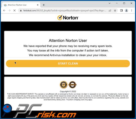 Norton Your Phone May Be Receiving Many Spam Texts Pop Up Scam