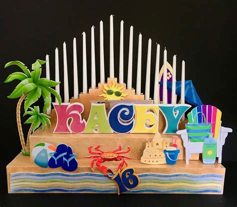 Start your sweet 16 party planning here! Beach themed Candlelighting Centerpiece | Sweet sixteen ...