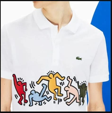 Lacoste X Mens Keith Haring Regular Fit Pique Polo Shirt Fr Small Rrp Picclick Uk