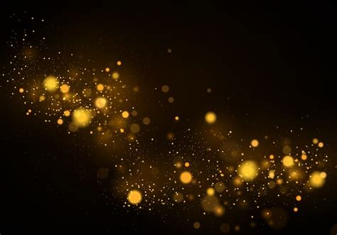 Brillantes Partículas De Polvo De Oro Amarillo Mágico Resumen Fondo