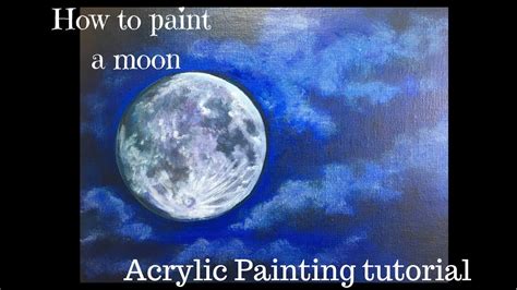 How To Paint A Realistic Moon Acrylic Painting Tutorial Youtube
