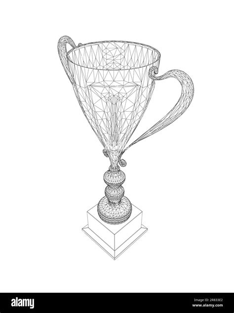 Wireframe Trophy Cup Winners Trophy Icon Vector Is A Symbol Of