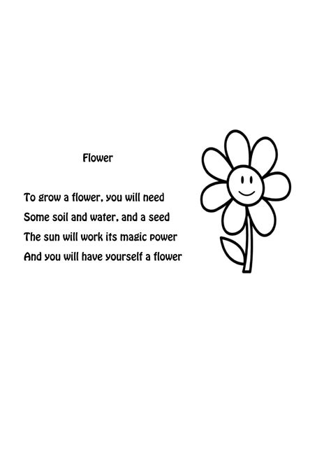 Simple Flower Poem Kindergarten Spring Poems Writing Poems Writing