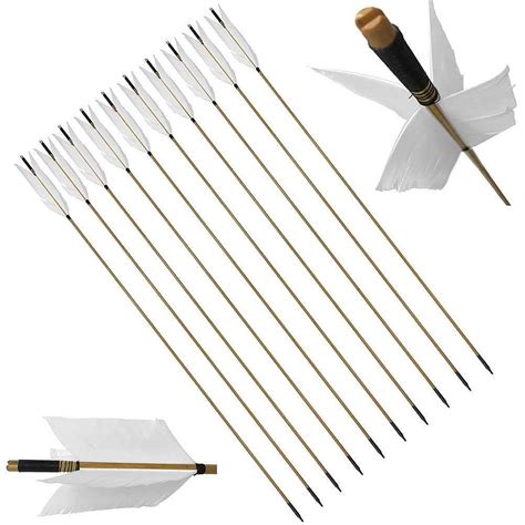 Buy Pg1archery Archery Target Flu Flu Arrows 6 Pack Traditional Wooden