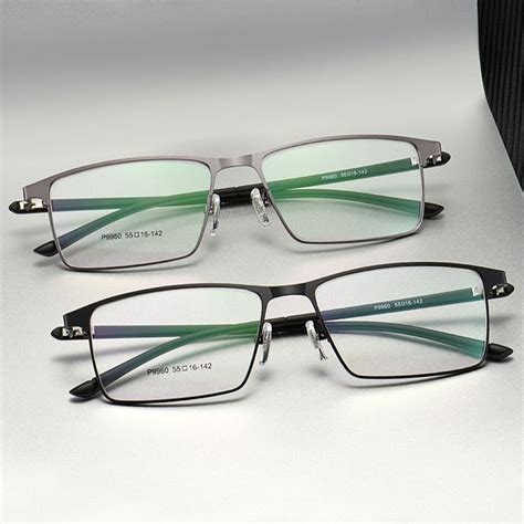 p9960 men titanium alloy eyeglasses frame for men eyewear ip electroplating alloy materialfull
