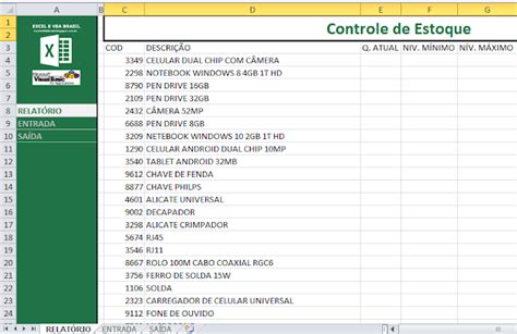 Como Fazer Planilha De Controle De Estoque Em Excel Excel E Vba Brasil