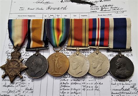 Ww1 And Ww2 British Royal Navy Medal Group To Petty Officer Ernest Howard