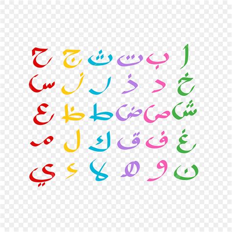 Hijaiyah Font Color Pastel Hijaiyah Arabian Arabic Png Transparent