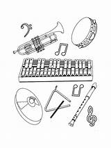 Instruments Musical Coloring Pages Printable sketch template