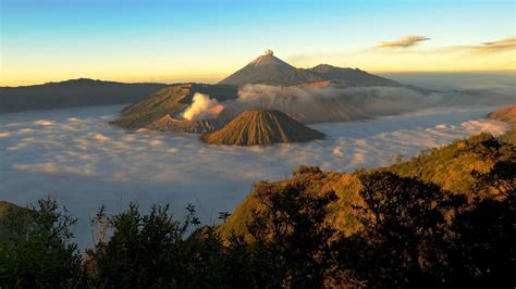 Nature Bromo Volcano At Sunrise Java Indonesia Desktop