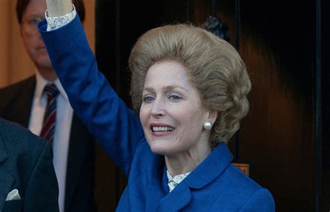 Gillian anderson has been relaxing behind the scenes of the crown (picture: The Crown Season 4 First Looks at Margaret Thatcher and Princess Diana | IndieWire
