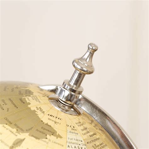 Gentlemens Antique World Globe Chrome Desk Ornament By Dibor