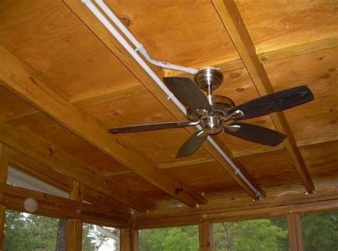 Next, the unit is wired, and the ceiling cover is slipped up to its full height and tightened in place. How to install an outdoor ceiling fan on a pergola ...