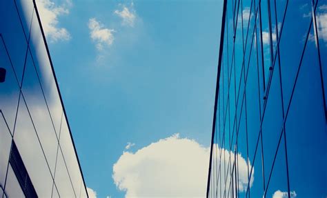 Building Sky Clouds Glass Blue Wallpaper Coolwallpapersme