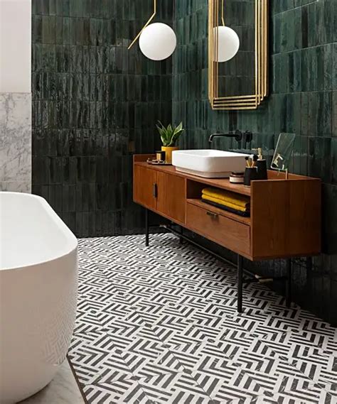 Allard + roberts interior design construction: Gatzby | Topps Tiles | Green tile bathroom, Bathroom interior, Bathroom interior design