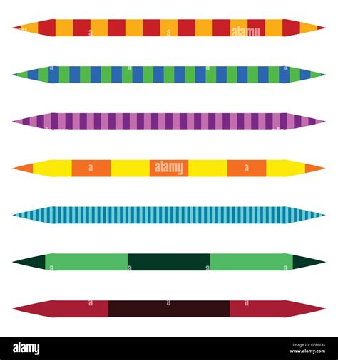 Horizontal Line Dividers Set Of Colorful Duotone Straight Line