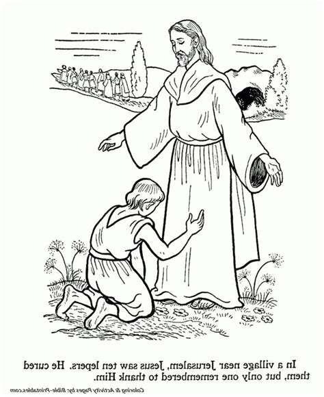 Jesus Heals The 10 Lepers Bible Coloring Pages Bible Crafts For Kids