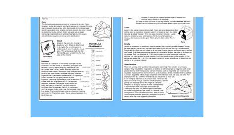 Properties of Minerals Guided Reading Worksheet with Answer Key