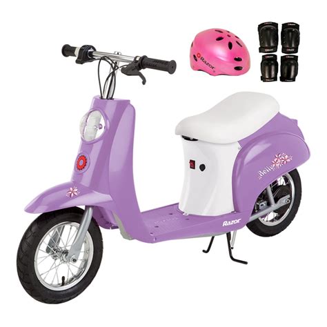 Razor Pocket Mod Betty Euro Electric Kids Ride On Scooter With Helmet