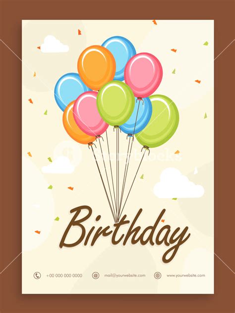 Beautiful Birthday Celebration Invitation Card Or Greeting Card Design