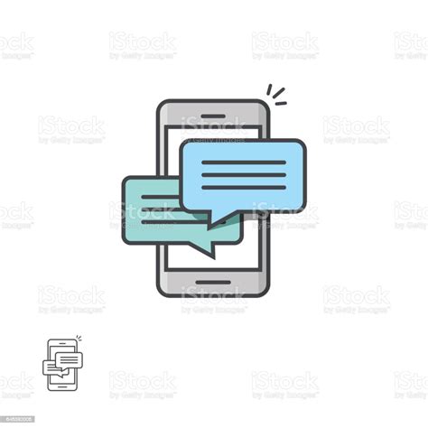 Chat Message Notifications On Smartphone Vector Icon Mobile Phone Sms