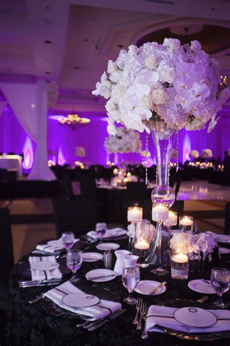 Hydrangeas White Roses And White Orchids Centerpiece White Orchid