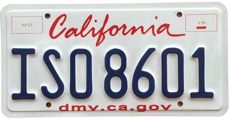 California License Plate Template