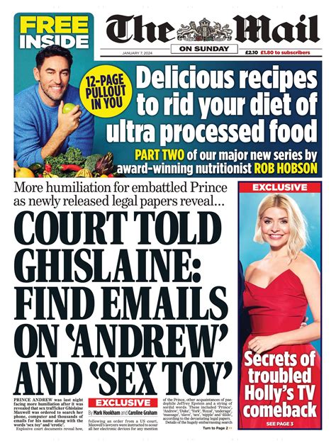 Mail On Sunday Front Page 7th Of January 2024 Tomorrow S Papers Today