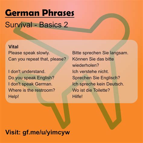 German Phrases Survival German Phrases German Fairy Tales Phrase