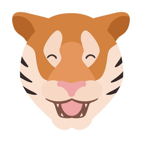 Tiger Muzzle Stripe Head Flat Sticker Transparent Png Svg Vector File