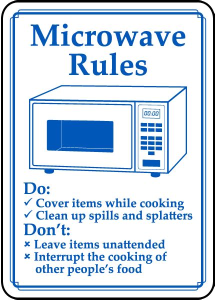 Microwave Rules Sign D5902 By