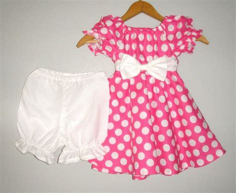 Minnie Mouse Pink Polka Dot Dress With White Panty Etsy Pink Polka