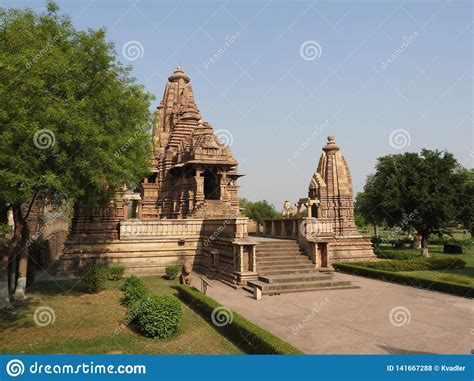 The Western Group Of Khajuraho Temples On A Clear Day