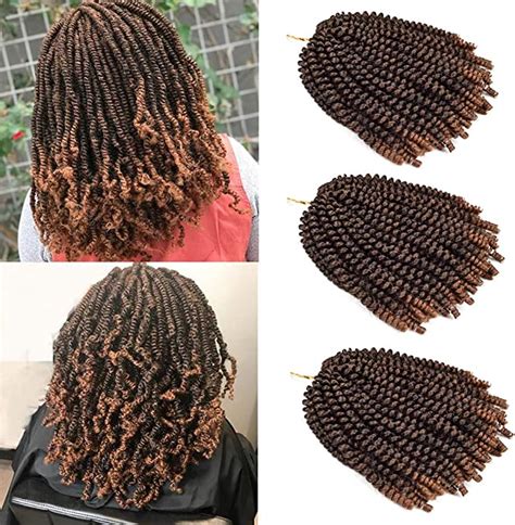 Leeons 3 Packs Fluffy Twist Hair Spring Twist Crochet Braiding Hair Nubian Twist Hair Spring
